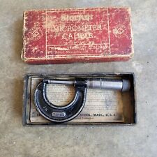 Vintage Starrett 1 Inch Micrometer No. 436 0-1 wrench box papers picture