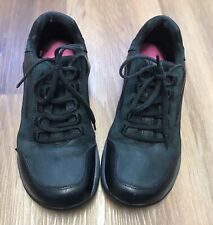 Sketchers Black Leather Womens Work Shoes Removable Memory Foam Insoles Size 7M picture