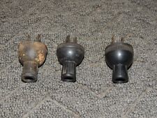 3 Vintage Round Male 2 prong Lamp Plugs picture