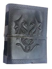 Handmade Vintage Leather Double Dragon Bound Journal Notebook Diary Sketchbook  picture