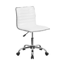Flash Furniture Alan Low-Back Ribbed Upholstered Vinyl Swivel Desk Chair with... picture