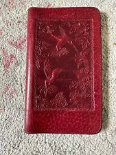 Oberon Design Vintage Red Smooth Pebbled Leather Cover 4” X 6 3/4” Hummingbirds picture