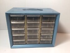 Vintage AKRO-MILS 15 Drawer Metal Cabinet Bins Storage Organizer picture