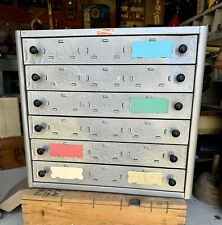 vintage Industrial Brumberger 6 Drawer Metal Cabinet picture