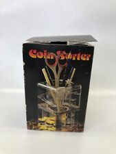 cool vintage 1982 clear plastic coin sorter bank also holds scissors/pen/pencil picture