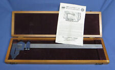 Vintage LS Starrett Co No 122,  13” Vernier Caliper in Wooden Case w/Instruction picture