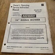 Vintage Agway Model 82-0351 34” Riding Mower Owners Operating Service Manual picture