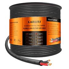 22 Gauge 3 Conductor Electrical Wire, 50ft Black Stranded Low Voltage picture