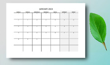 2024 Calendar Printable Landscape, Monthly Calendar Planner DOWNLOAD PDF v3 picture