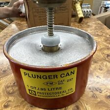 Vintage Protectoseal Plunger Can 237 4”3/4”Pt.,Galvanized Steel,Red Nos picture