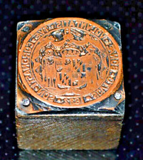 Great Seal of the State of Maryland  1632  - Vintage Letterpress Printer's Block picture