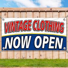 VINTAGE CLOTHING NOW OPEN Advertising Vinyl Banner Flag Sign Many Sizes 1 picture