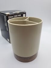 Vintage Eldon 1300 1400 Pencil Cup Retro 70's Beige & Walnut 1370-0 NEW WITH BOX picture