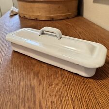 Vintage White Enamel Surgical Medical Tool's Tray With Matching Lid picture
