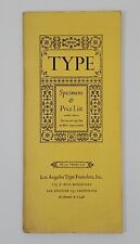  Vintage 1956 Los Angeles Type Founders - Type Specimens & Price List Catalog picture
