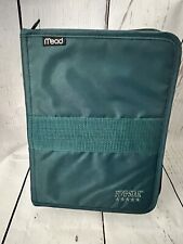 Vintage Y2k MEAD Five Star Binder Teal Green Padded Zip Around w/some Inserts picture