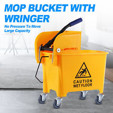 5 Gallon Mini Mop Bucket with Wringer Combo Commercial Rolling Cleaning Cart picture