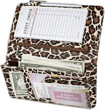 Server Book for Waitress, 5 X 9 Leopard Serving Books with Zipper Pouch, Magn... picture