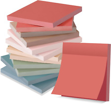YEECOK Sticky Notes 3X3 In, 12 Pads, Vintage Colors Self-Stick Note Pads, Sticky picture