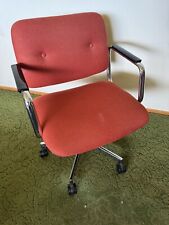 Vtg 1970's All-Steel Orange Industrial Office Swivel Desk Chair picture