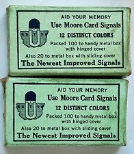 Vintage Lot of 2 Boxes Moore Metal Map Tacks In Original Boxes Apprx 100 In Each picture