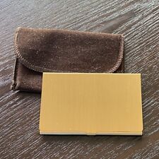 Vintage Brass Business Card Holder With Velvet Case And Box picture