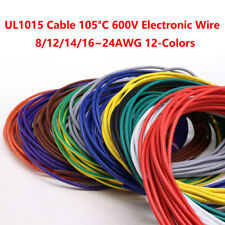 Multi-Strand UL1015 Cable 105°C 600V Electronic Wire 8/12/14/16~24AWG 12-Colors picture