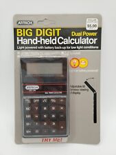 Vintage Atitech AT-250 Hand-Held Calculator Dual Power Big Digit - RARE - SEALED picture