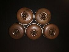 Vintage original Brass Ceramic set of 5 electric switches 2 way britmac cabtree picture