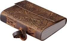 Butterfly Handmade Vintage Leather Journal Flower Embossed Office Notebook picture