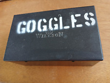 Vintage Willson Box for Safety Goggles Black Metal Storage Box picture