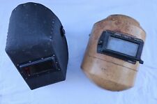 2 VINTAGE WELDING HELMETS BRAND UNKNOWN NICE CONDITION  picture