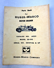 Vintage 1950s Parts Book for Huber-Warco Motor Grader Model 5D-190 picture