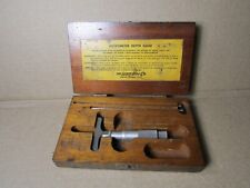 Vintage Lufkin 212 Micrometer Depth Gauge w/ Wooden Box picture