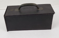 Vintage Heavy Duty Metal Fireproof Lock Box/Safe Deposit Box NO KEY 10