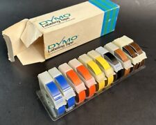 10 Rolls - ASSORTED COLORS - Vintage DYMO Labeling Tape 3/8