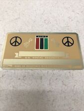 New VINTAGE METAL SOCIAL SECURITY CARD 50's USA Afro Peace Pan-Africa Flag picture