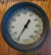 Vintage Crosby Steampunk  Test Pressure Gauge 0-200 psi 2 LB. Subdiv. Boston USA picture