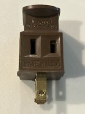 Vintage Eagle 3 Way Adaptor Polarized Power Outlet AC Plug Brown Rubber USA picture