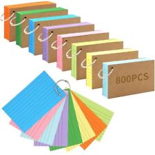 800 Pcs Ruled Index Cards 3x5 Inch Colored Flash Cards with Ring for School picture