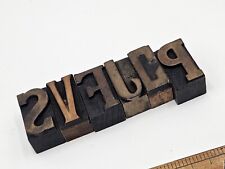  6x Vintage Letter Press Printing Block - Letters S, V,F,J,C,P,. 1.5 