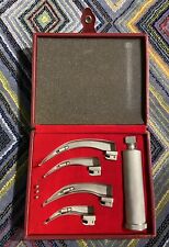 Vintage Laryngoscope Boxed Set NSN 6515-00-616-5052 Zulco Stainless 4 Blades picture