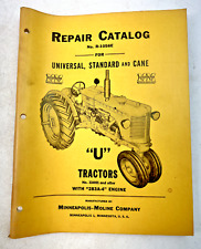 Vintage 1951 Minneapolis-Moline Model U Tractors Repair Catalog No. R-1056E picture