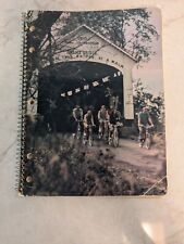 Vintage NOTEBOOK 1970's Bicyclists on  Adam's Bridge, Parke County Indiana picture