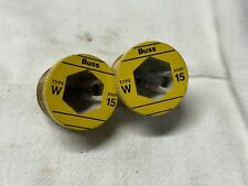 Buss Type W 15Amp Fast-Acting Edison Base Fuses Vintage Lot Of 2 picture