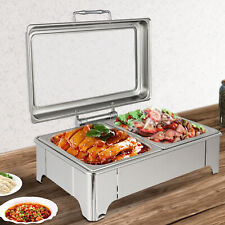 9L Electric Heating Chafing Dish Server Buffet Food Warmer Double Compartment picture