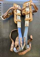 VINTAGE KLEIN Tree Climbers with Pads Spurs Straps;Pole Work Gaff Set;Adjustable picture