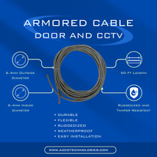 Flexible Steel Armored Cable Conduit, 50', CCTV, Door Contacts, Security picture