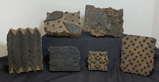 Set of 6 Vintage Indian Wood Block Print Stamps Lot Of  6 picture