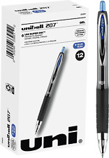Uniball Signo 207 Gel Pens, 0.7Mm Medium Blue 12 Pack  Smooth Writing Office Sup picture